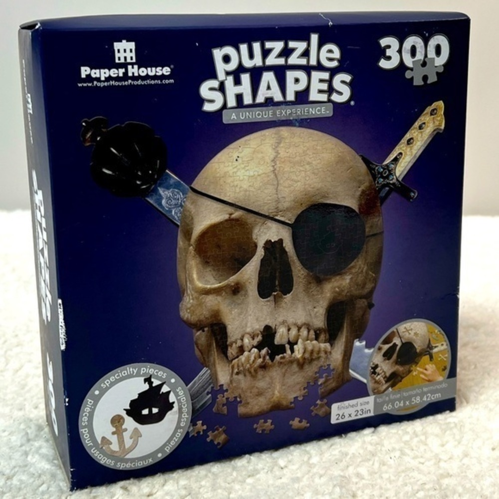 Paper House Puzzle Shapes 300 Piece Pirate Skull Puzzle
